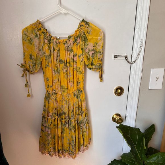 Hemant and Nandita Floral Off-Shoulder Mini Dress - Picture 3 of 4